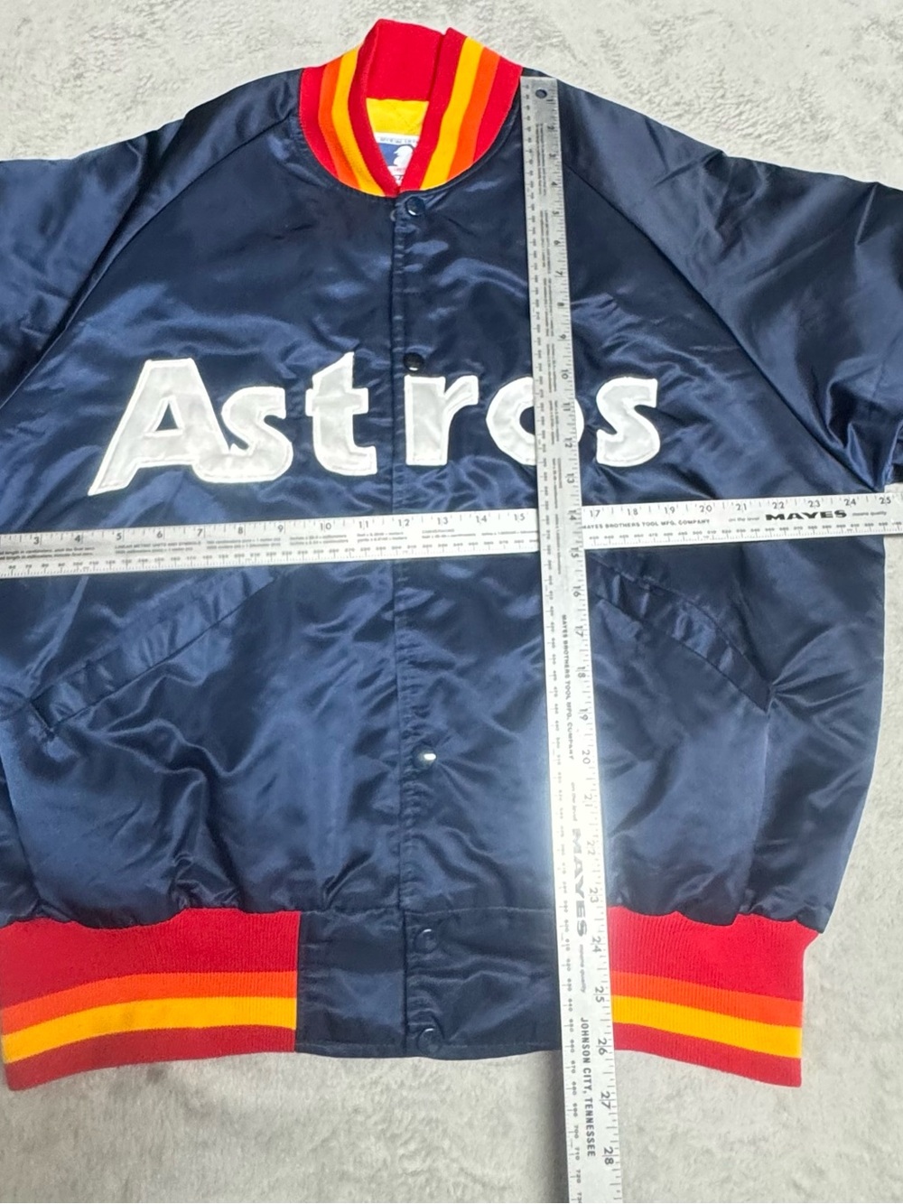 Rare 80’s Vintage Houston Astros Satin Starter Jacket XL Early Production USA - Picture 3 of 5
